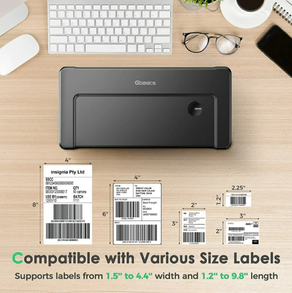 Gbasics Shipping Label Printer - 4x6 Direct Thermal Label Printer